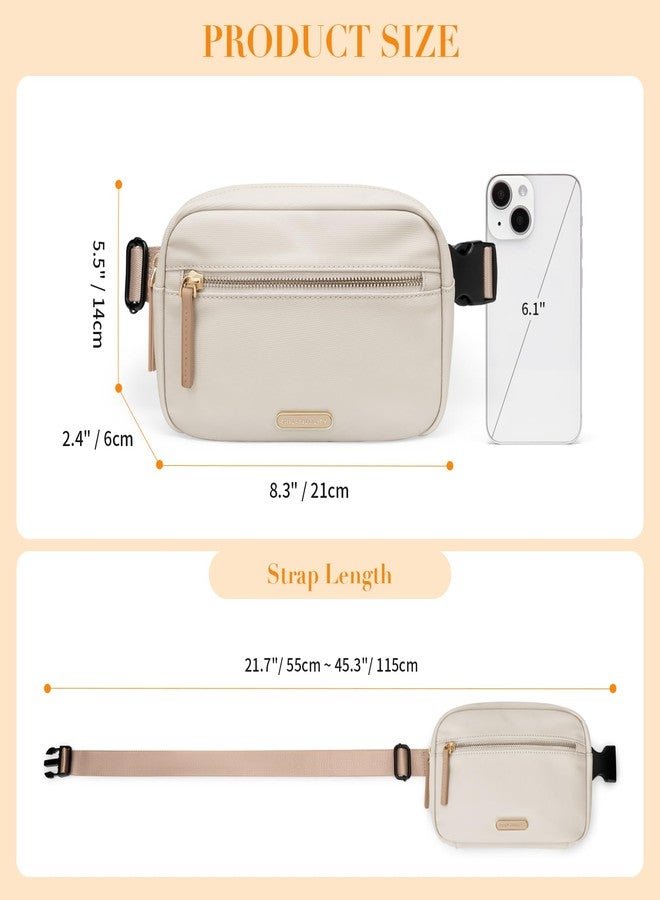 GOLF QUALITY GOLF QUALTY Casual Fanny Pack Crossbody Bags for women & men, Adjustable Strap Water-resistant Belt Bag,Apricot - Image 4